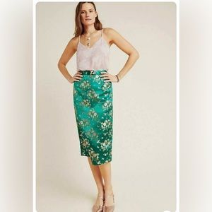 HUTCH Green Renee Jacquard Pencil Skirt -Sz4
